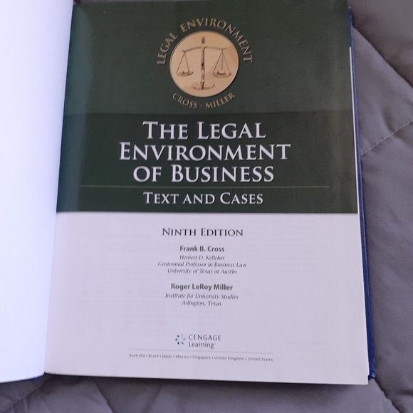 The Legal Environment Of Business Text And Cases 9th Edition Hardcover Book - Picture 3 of 10